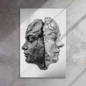 Textured Stone Face Sculpture 2