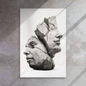Textured Stone Face Sculpture 3